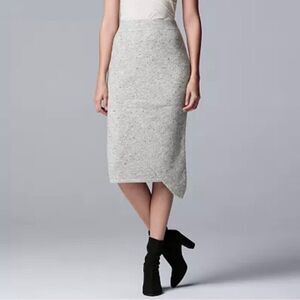 Simply Vera Wang Gray Asymmetrical Sweater Skirt Size XL